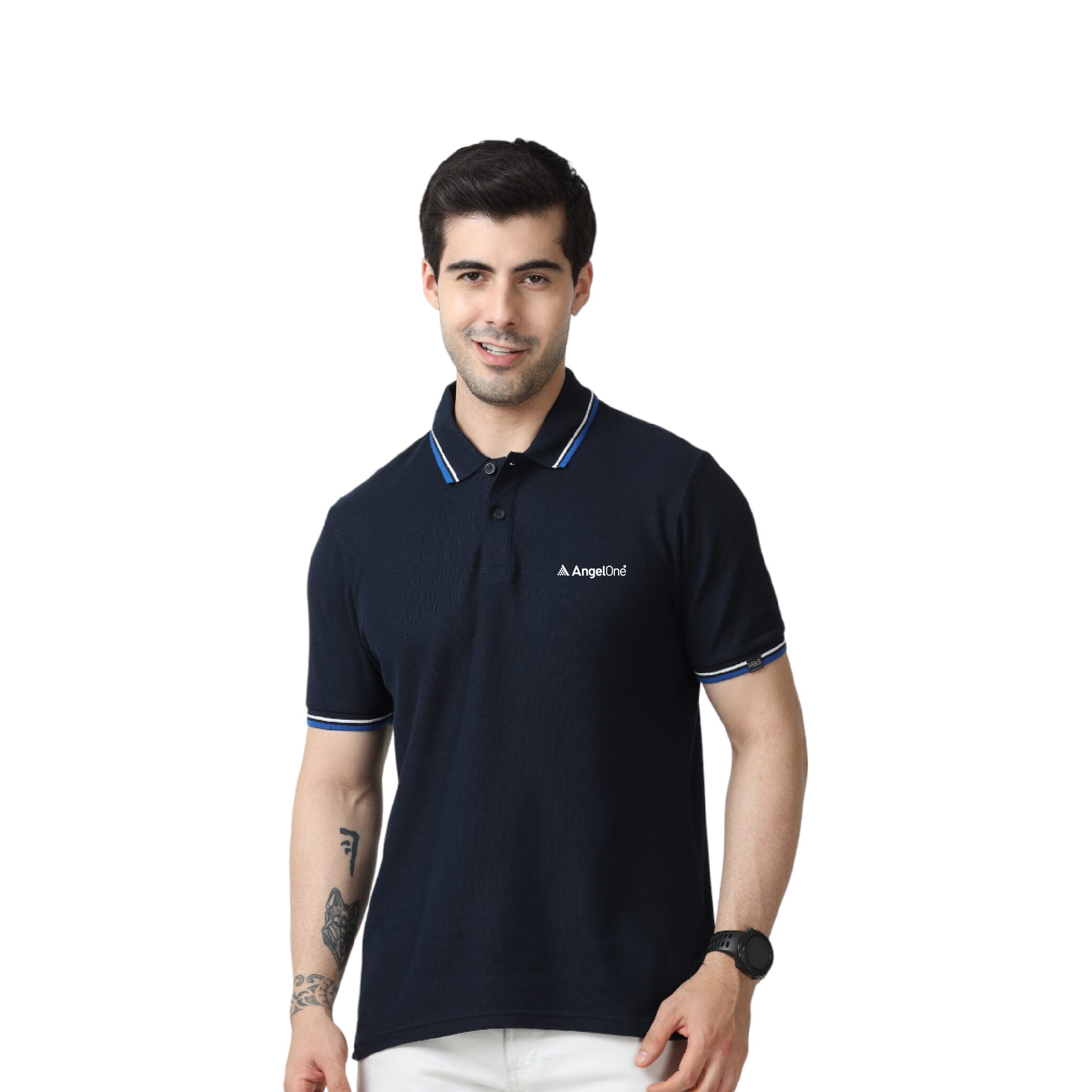 Marks & Spencer Polo T-shirt Tipping-Navy Blue